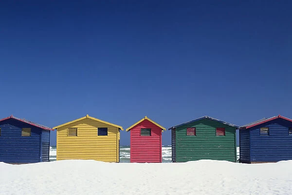 Colourful Beach Huts In Cape Town
