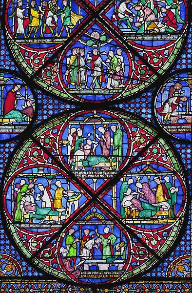 Colourful Stained Glass Window In Canterbury Cathedral; Canterbury, Kent, England