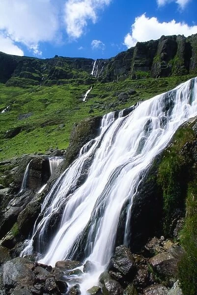 Comeragh Mountains, County Waterford, Ireland; Mountain Waterfall