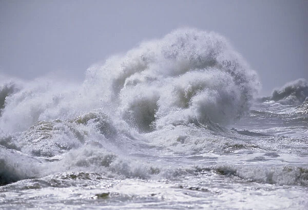Crashing backwash waves at Cape Hatteras