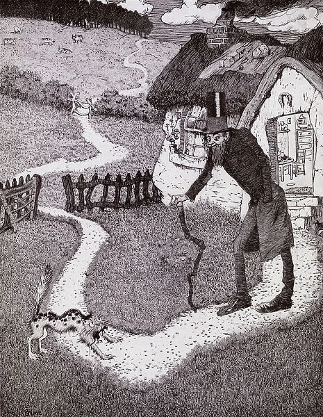 There Was A Crooked Man. From The Picture By Sidney H Sime From The Book Princess Marie-JosA©s Childrens Book Published 1916