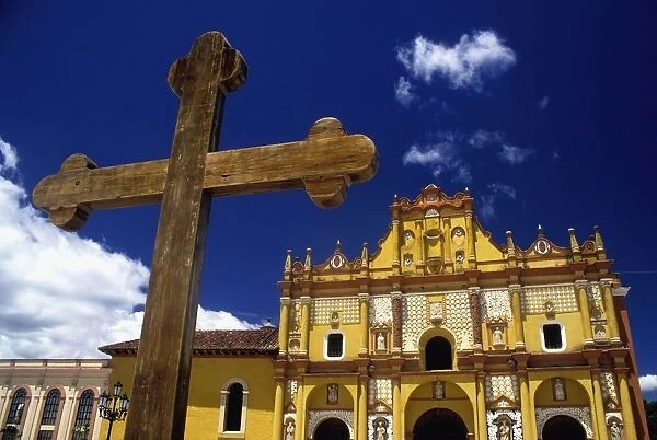 Cross Outside San Cristobal De Las Casas Cathedral