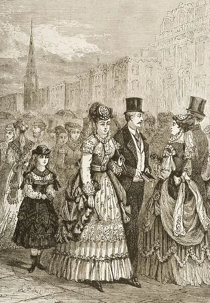 Crowds Strolling Along Fifth Avenue New York In 1870S. From American Pictures Drawn With Pen And Pencil By Rev Samuel Manning Circa 1880