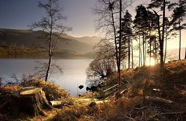Cumbria, England; Lake Scenic At Sunrise