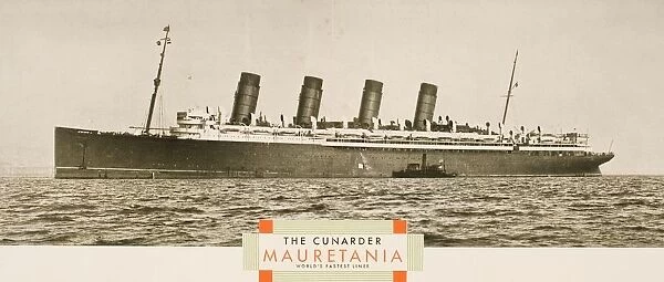 Cunard Line Promotional Brochure For Mauretania Circa 1930. The Worlds Fastest Liner At The Time