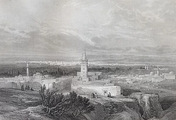 Damascus Engraved By J. H. Kernot After A Drawing By W. Telbin From A Sketch By A. Campbell From The Imperial Bible Dictionary Published By Blackie & Son Circa 1880S