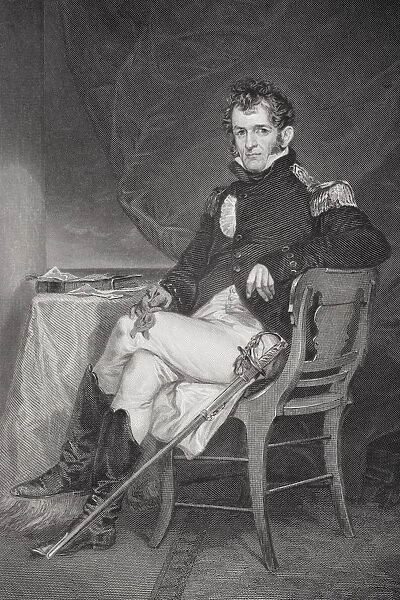 David Porter 1780-1843. American Naval Officer In War Of 1812. From Painting By Alonzo Chappel