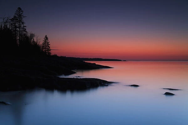 Dawn Over The North Shore Of Lake Superior, Near Duluth; Minnesota, United States Of America