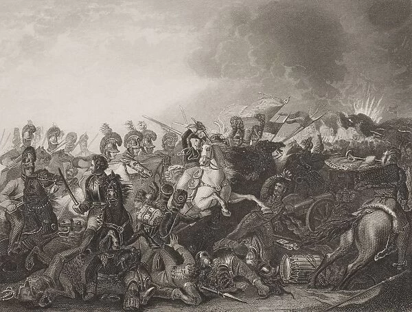 The Decisive Charge Of The Life Guards At The Battle Of Waterloo, 18Th June 1815. Engraved By J. Rogers Painted By Clennell. From Englands Battles By Sea And Land By Lieut Col Williams, The London Printing And Publishing Company Circa 1890S