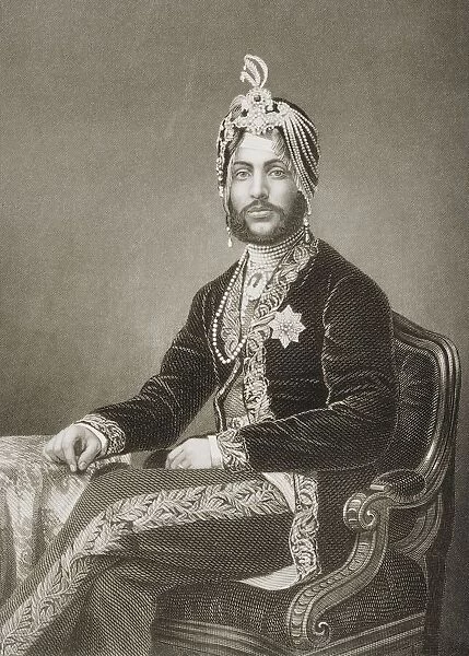 Dhuleep Singh, Maharajah Of Lahore, 1837-1893. Engraved By D. J. Pound From A Photograph By Mayall. From The Book The Drawing-Room Portrait Gallery Of Eminent Personages Published In London 1859