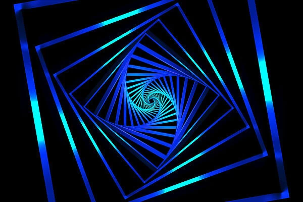 Digital black and blue 3-Dimensional art