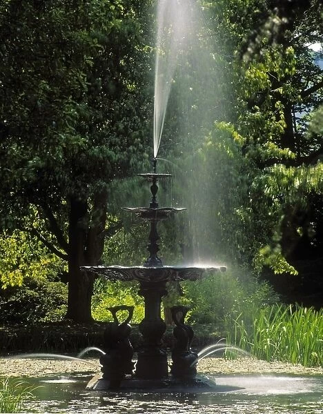 Dolphin Fountain In The Wild Garden, Powerscourt House & Gardens, Co Wicklow, Ireland