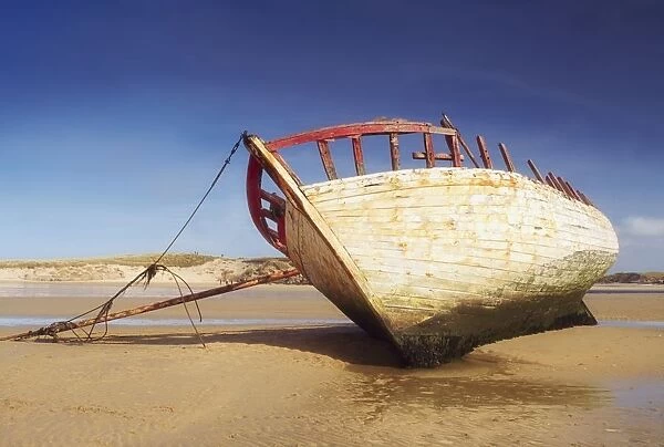 Co Donegal, Ireland; Marooned Boat