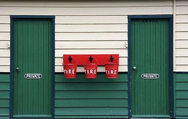 Two Doors And Buckets For Fire Prevention