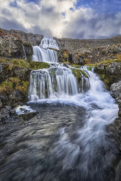 Dynjandi Is One Of The Largest Waterfalls In Iceland, Consisting Of Seven Different Waterfalls That Flow Down The Cascades On Its Way To The Atlantic Ocean, Iceland