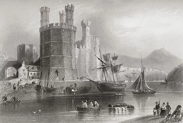 The Eagle Tower, Caernarfon Castle, Gwynedd, Wales In The 19Th Century. From The History Of England Published 1859