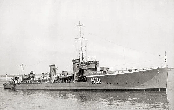 EDITORIAL HMS Sterling, an 'S'class destroyer, built at the end of the First World War. From The Book of Ships, published c. 1920