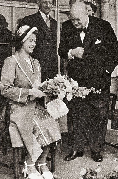 EDITORIAL The Prime Minister bowing to the future Queen Elizabeth II in 1951. Sir Winston Leonard Spencer-Churchill, 1874 - 1965. British politician, army officer, writer and twice Prime Minister of the United Kingdom