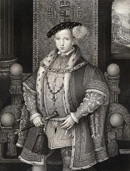 Edward Vi, 1537 - 1553. King Of England And Ireland. From The Book 'Lodges British Portraits'Published London 1823