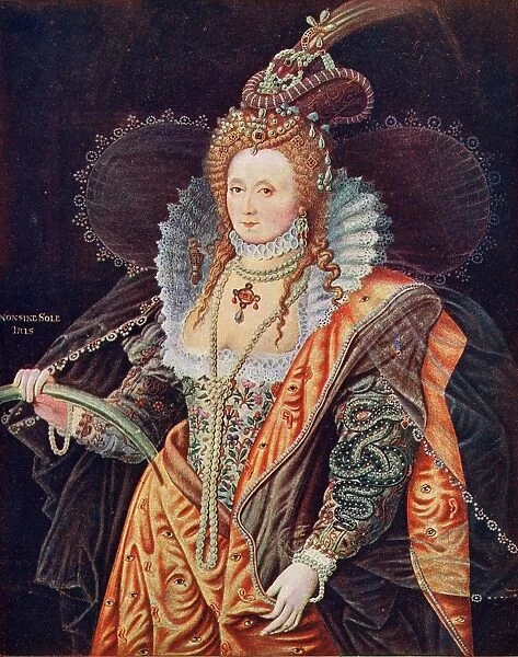 Elizabeth I, 1533-1603. Queen Of England From The Painting By Zucchero At Hatfield House