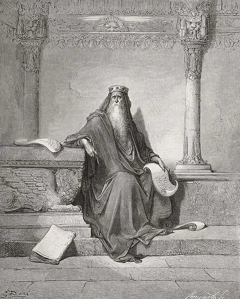 Engraving From The Dore Bible Illustrating Proverbs I 1 Solomon By Gustave Dore 1832-1883 French Artist And Illustrator