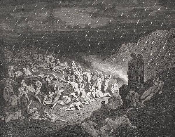 Engraving By Gustave Dore 1832-1883 French Artist And Illustrator For Inferno By Dante Alighieri Canto Xiv Lines 37 To 39