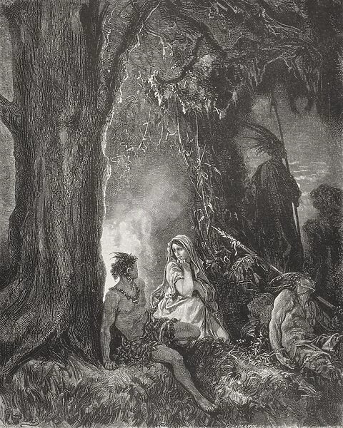 Engraving By Gustave Dore 1832-1883 French Artist And Illustrator Illustrating Atala By Chateaubriand