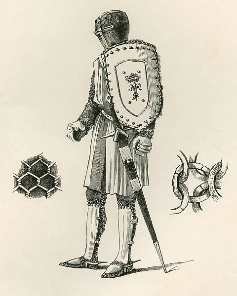 Examples Of Plate And Chain Armour Dating From A. D. 1250. From The British Army: Its Origins, Progress And Equipment, Published 1868