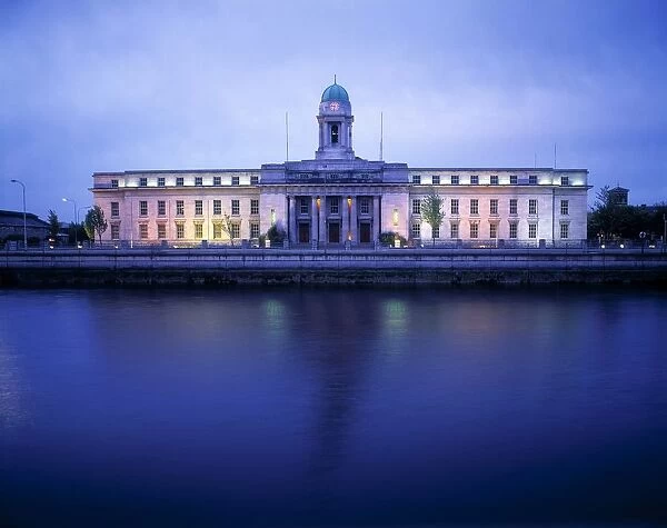 Facade Of A City Hall Along A River, Lee River, Cork, Republic Of Ireland