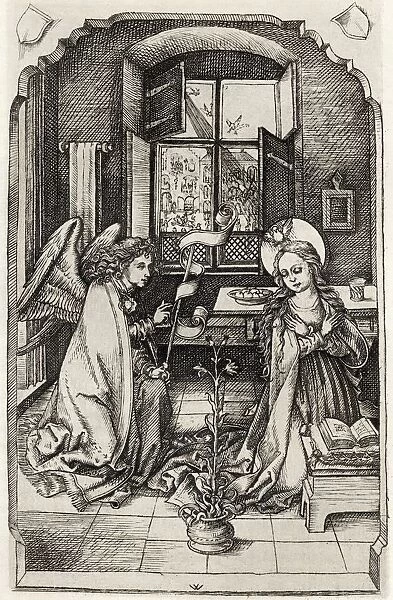 Facsimile Of The Annunciation To The Madonna By Wenceslaus D olmutz From A Catalogue Of A Collection Of Engravings Etchings And Woodcuts By Richard Fisher Published 1879