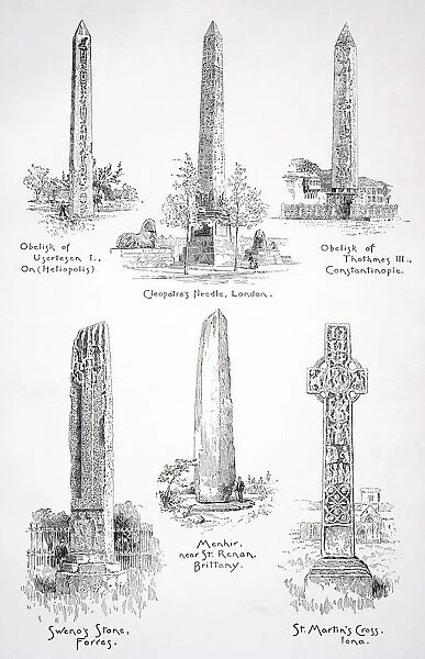 Famous Monoliths At Heliopolis London Istanbul Forres Saint Renan And Iona From The Modern Cyclopedia Vol Vi 1903