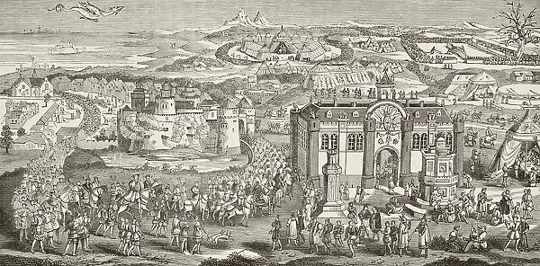 The Field Of The Cloth Of Gold. Site Of The Meeting Between Henry Viii Of England And Francis I Of France. From The National And Domestic History Of England By William Aubrey Published London Circa 1890