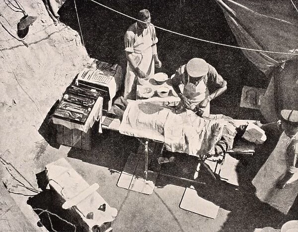 Field Surgery On Gallipoli Peninsula Turkey 1915 Surgeon Is Removing Bullet From Arm Of Soldier From The War Illustrated Album Deluxe Published London 1916