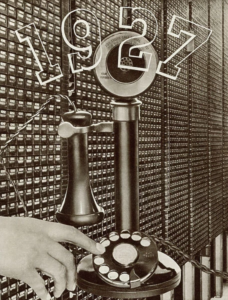 First Automatic Telephone Exchange Opened At Holborn, London, England In 1927. From The Story Of 25 Eventful Years In Pictures Published 1935