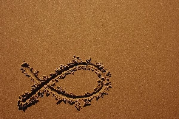 Fish Symbol In Sand