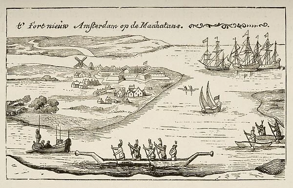 Fort And Settlement Of New Amsterdam On Manhatten Island In 1620S. From American Pictures Drawn With Pen And Pencil By Rev Samuel Manning Circa 1880