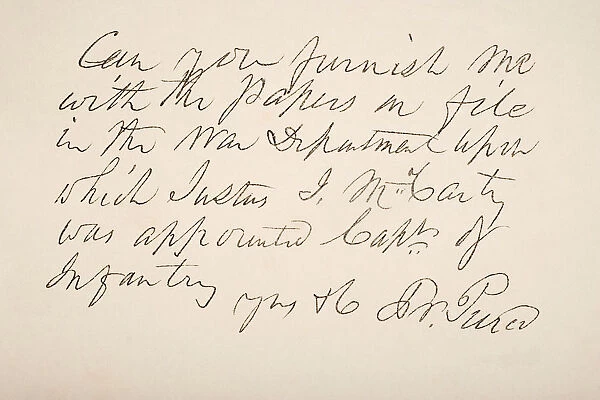 Franklin Pierce, 1804 - 1869. 14Th President Of The United States Of America. Hand Writing Sample