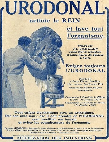 French Advertisement C. 1916 For Urodonal A Kidney Cleanser