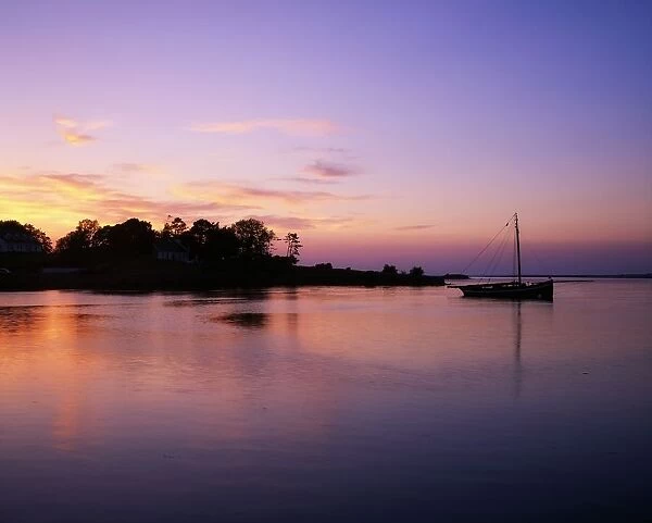 Galway Bay, Co Galway, Ireland; Sunset Near Kinvara