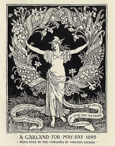 A Garland For May Day 1895 Dedicated To The Workers By Walter Crane 1845 1915 English Artist