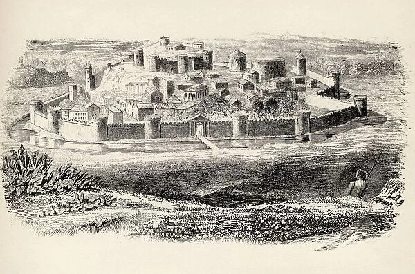 General Appearance Of A Fortified Mediaeval Town From The National Encylopaedia Published By William Mackenzie London Late 19Th Century