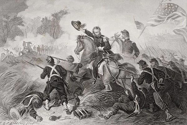 General Lyons Charge At The Battle Of Wilsons Creek Missouri 1861 In Which He Was Killed. Lyons Was First Union General To Be Killed In The Civil War