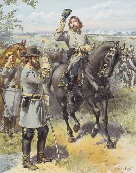 General Pickett Taking The Order To Charge From General Longstreet Battle Of Gettysburg July 3 1863 Artist H. A. Ogden