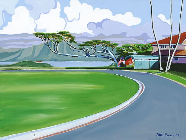 The Generals House, Hawaii, Landscape Of Roadway Leading To House (Acrylic Painting)