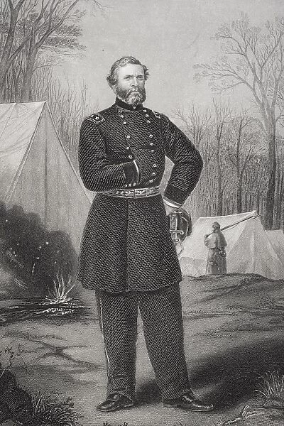 George H. Thomas 1816 To 1870. Union General During American Civil War. From Painting By Thomas Nast