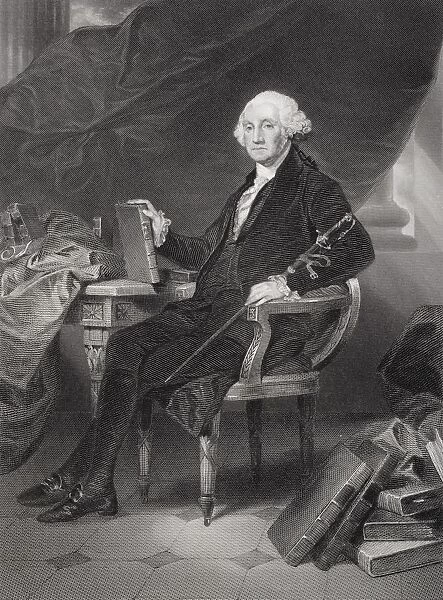 George Washington 1732-1799. Commander Of American Revolutionary Forces And First President Of The United States Of America. Father Of His Country. From Painting By Alonzo Chappel