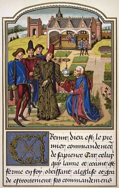 Georges Chastellain Died 1475 Burgundian Chronicler And Poet Offers His Book To Charles Duke Of Burgundy From Science And Literature In The Middle Ages By Paul Lacroix Published London 1878