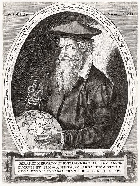 Gerardus Mercator 1512 To 1594 Flemish Cartographer After A 19Th Century Illustration