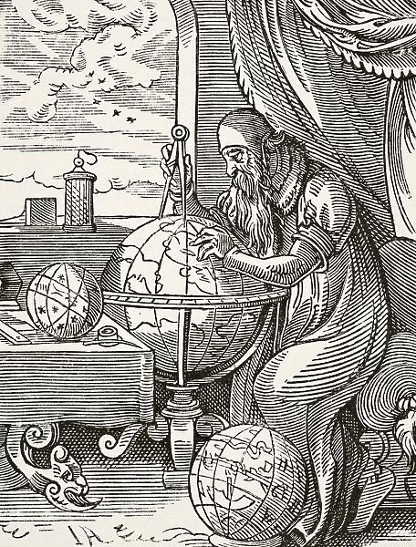 A German Astronomer And Cosmographist After A 16Th Century Wood Engraving By Jost Amman From Science And Literature In The Middle Ages By Paul Lacroix Published London 1878