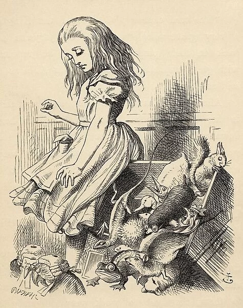 Giant Alice Upsets The Jury Box Illustration By John Tenniel From The Book Alicess Adventures In Wonderland By Lewis Carroll Published 1891